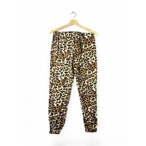 Mainstrip Womens Leopard Print Joggers Elastic Waist Animal Pattern Pants Small